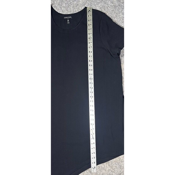 Eileen Fisher Silk Tunic Women’s XL Black Slit Asymmetric Loose Fit Blouse - Picture 7 of 10